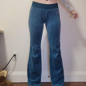 Wide Leg Velour Track-pants Size Medium